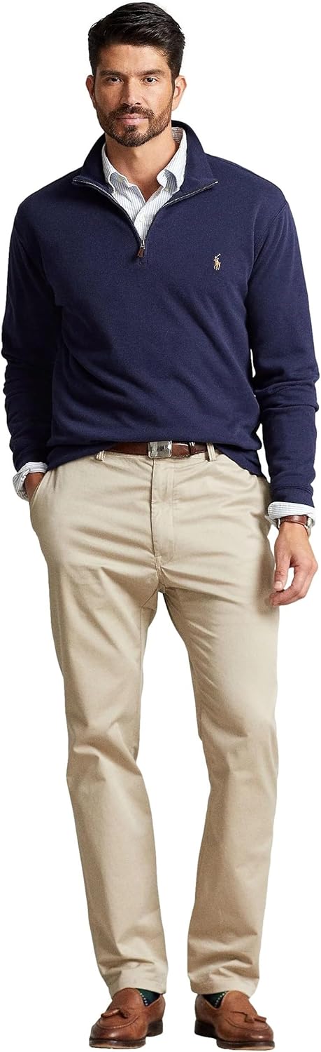 Поло RL мужская толстовка с полузастежкой Big and Tall POLO RALPH LAUREN, French Navy. — фото 3