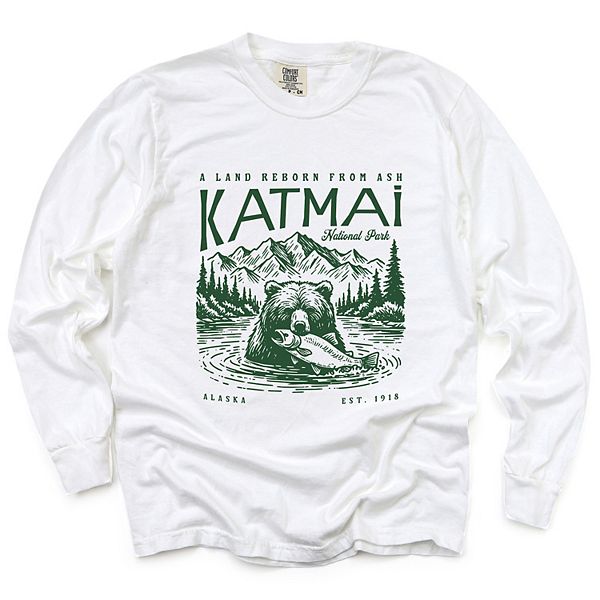 

Katmai national park a land reborn from ash лонгслив с эффектом garment dyed Simply Sage Market, White