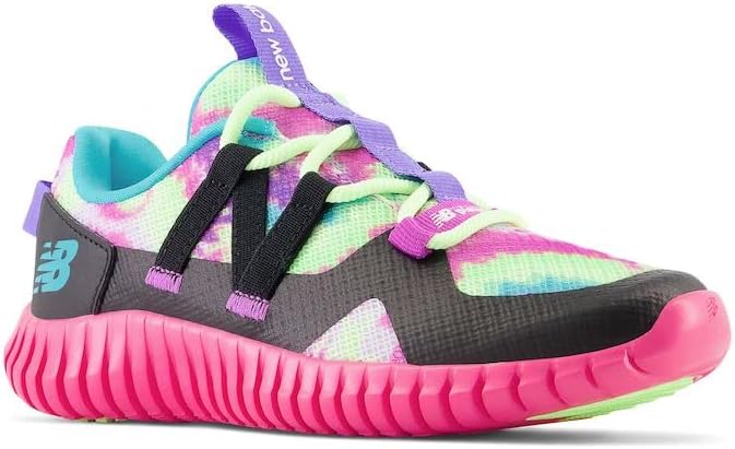 Кроссовки New Balance Kid's Playgruv V1 с эластичной шнуровкой, черный/розовый — фото 4