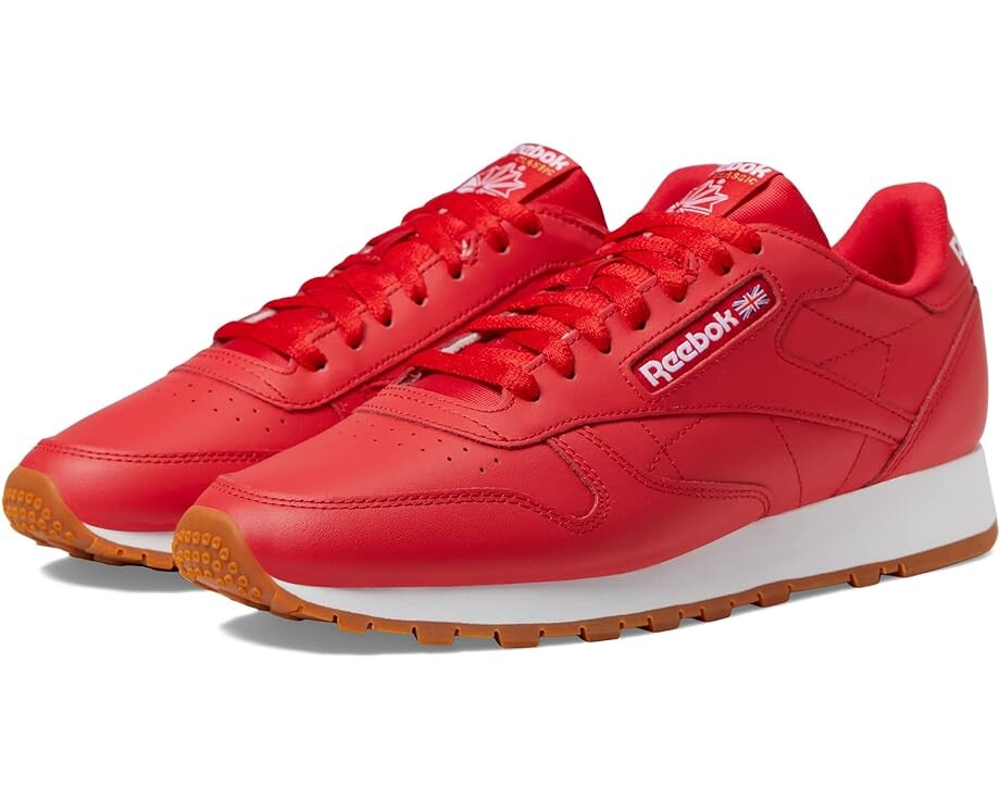 

Кроссовки Reebok Classic Leather, цвет Vector Red/White/Gum