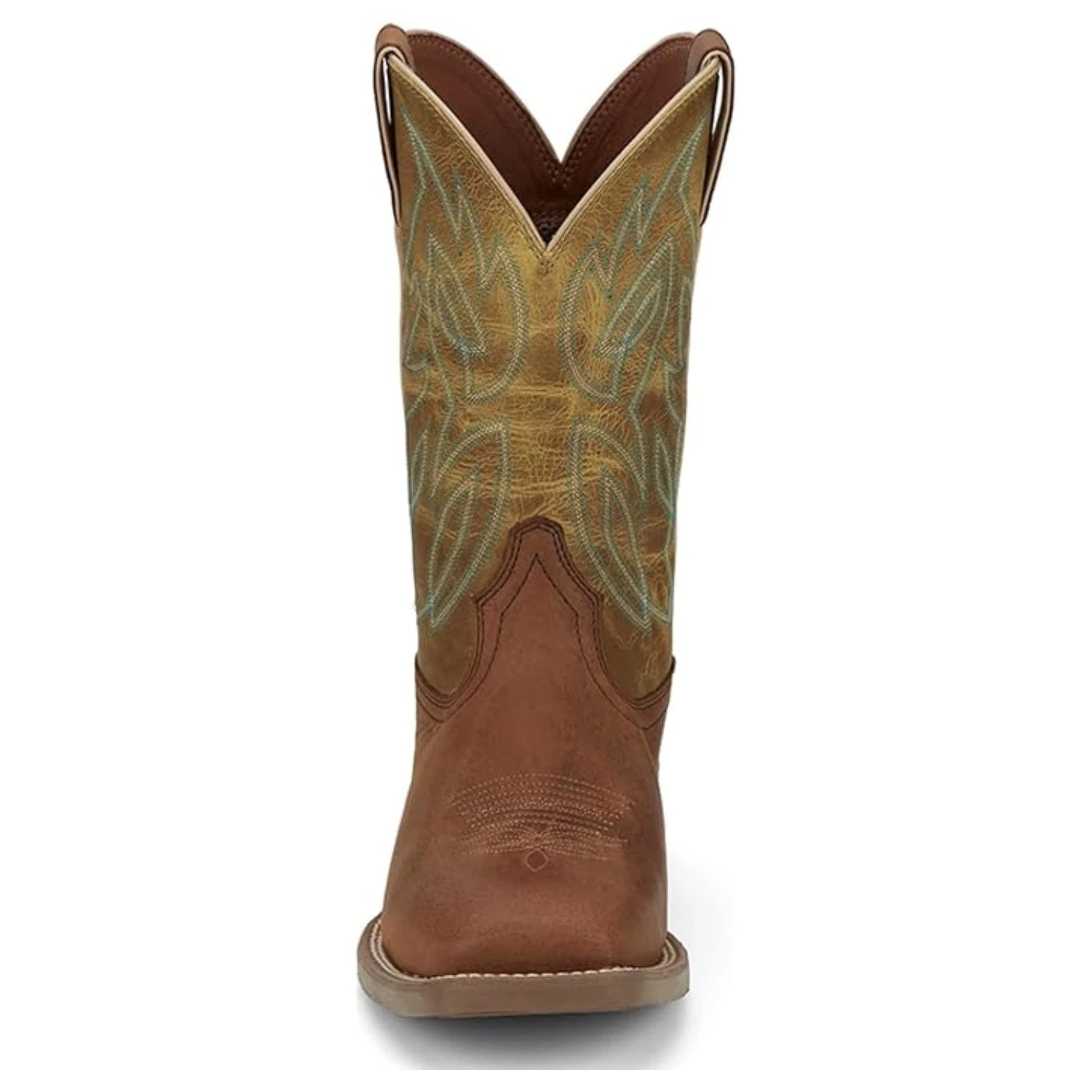 Мужские кожаные ковбойские ботинки Justin Boots Canter, коричневые, с квадратным носком, модель GAL2186 — фото 4