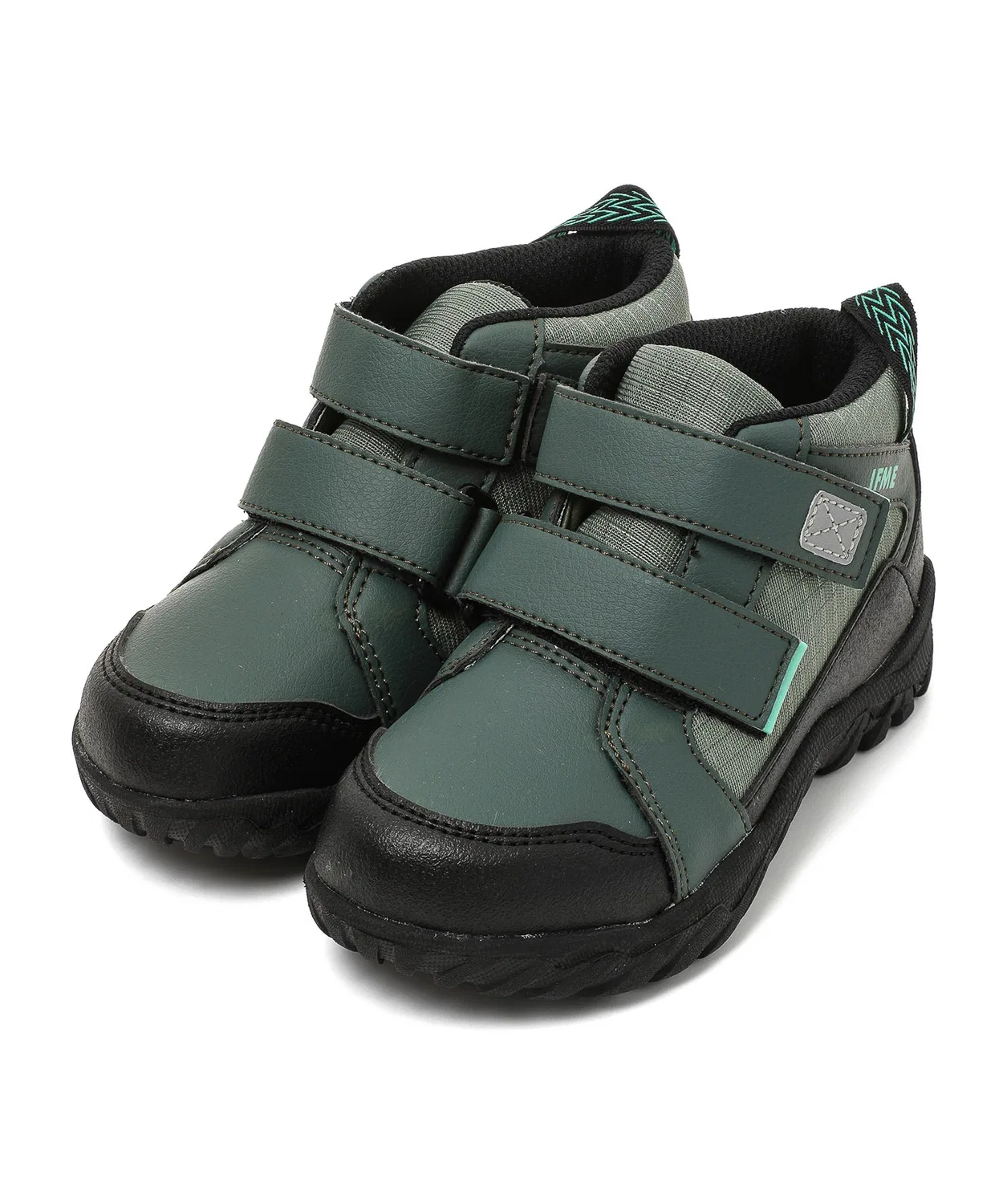 Детские ботинки для хайкинга IFME с подошвой Vibram, водоотталкивающие, нескользящие, зеленые