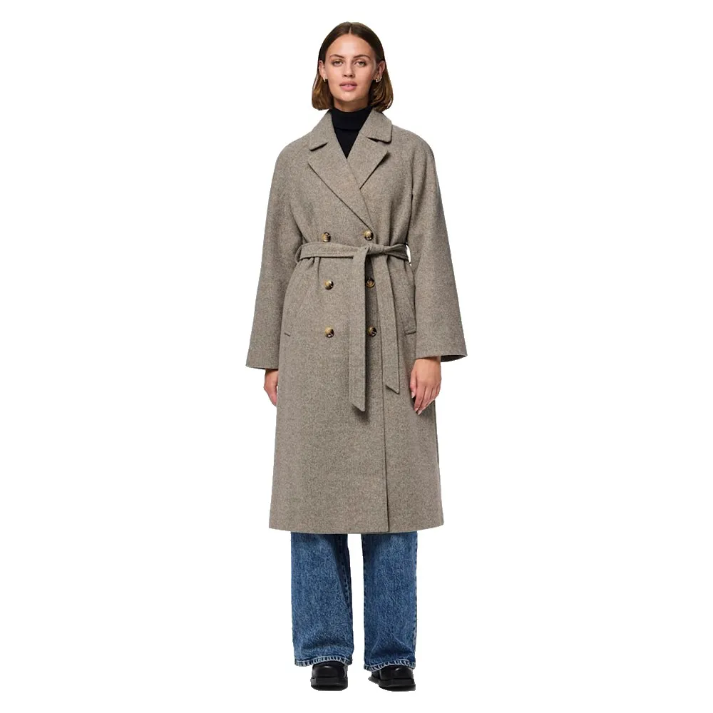 

Пальто Pieces Marbel Long, серый