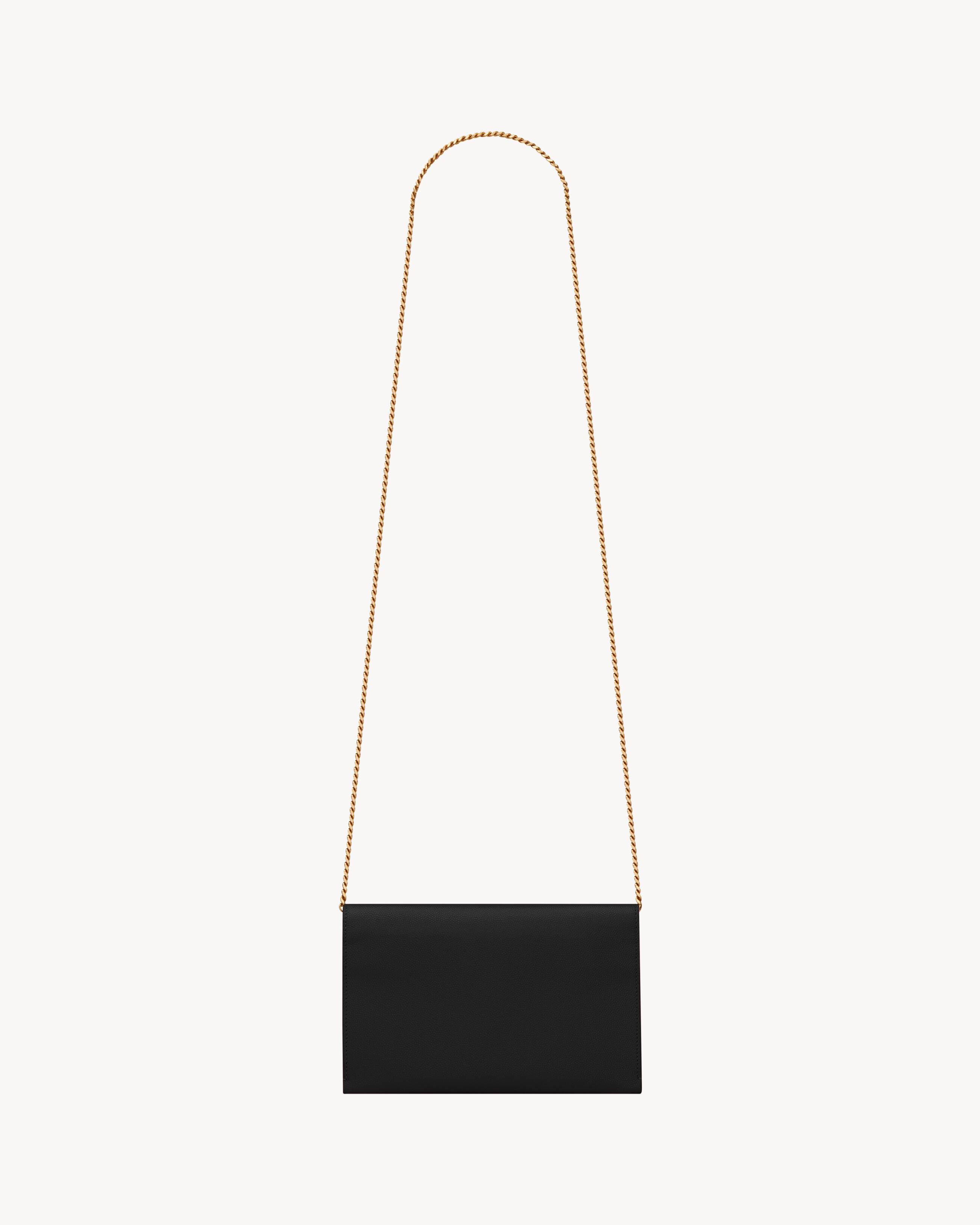 Сумка-кошелек на цепочке UPTOWN из тисненой кожи Grain de Poudre Saint Laurent, черный — фото 3