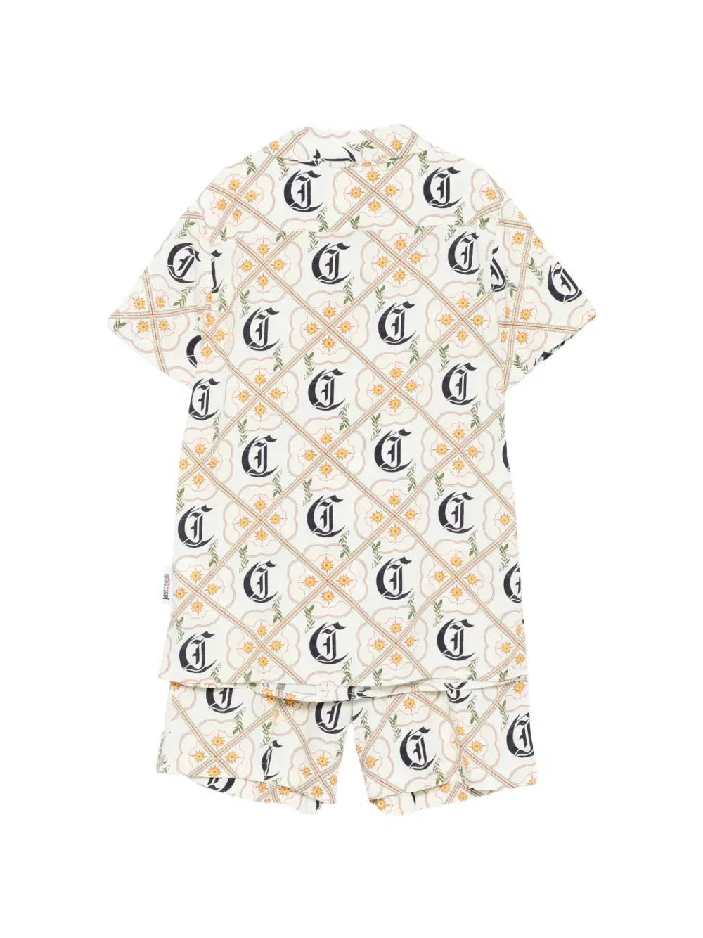 Комплект из рубашки и шорт с узором Just Cavalli, бежевый — фото 2