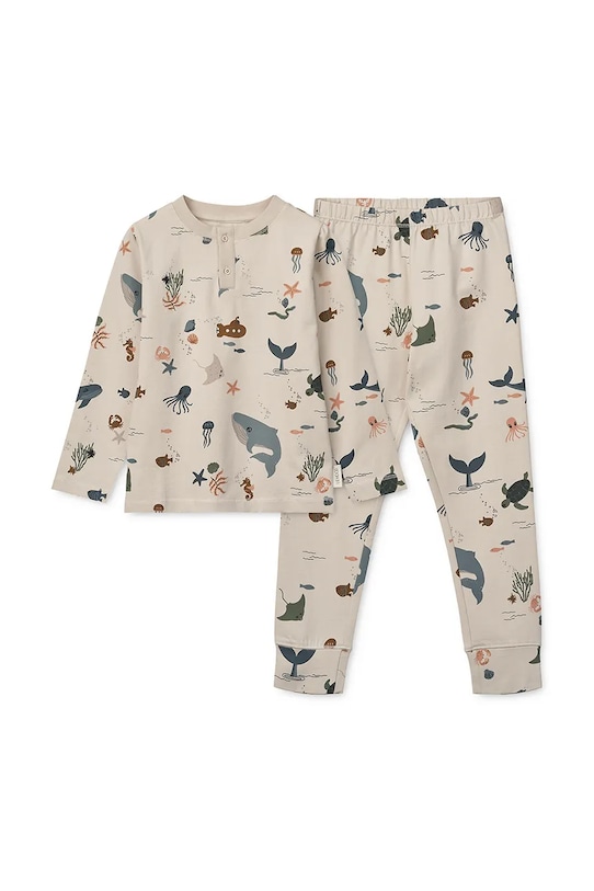

Детская хлопковая пижама Wilhelm Printed Pyjamas Set Liewood, бежевый