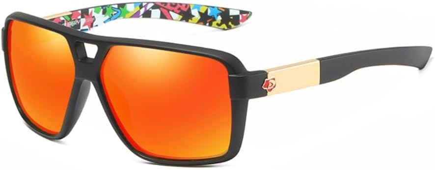 

Солнцезащитные очки-авиаторы ICARA Retro Oversized Polarized Square Aviator для женщин и мужчин, модные дизайнерские солнцезащитные очки большого прямоугольного размера, Black/Orange