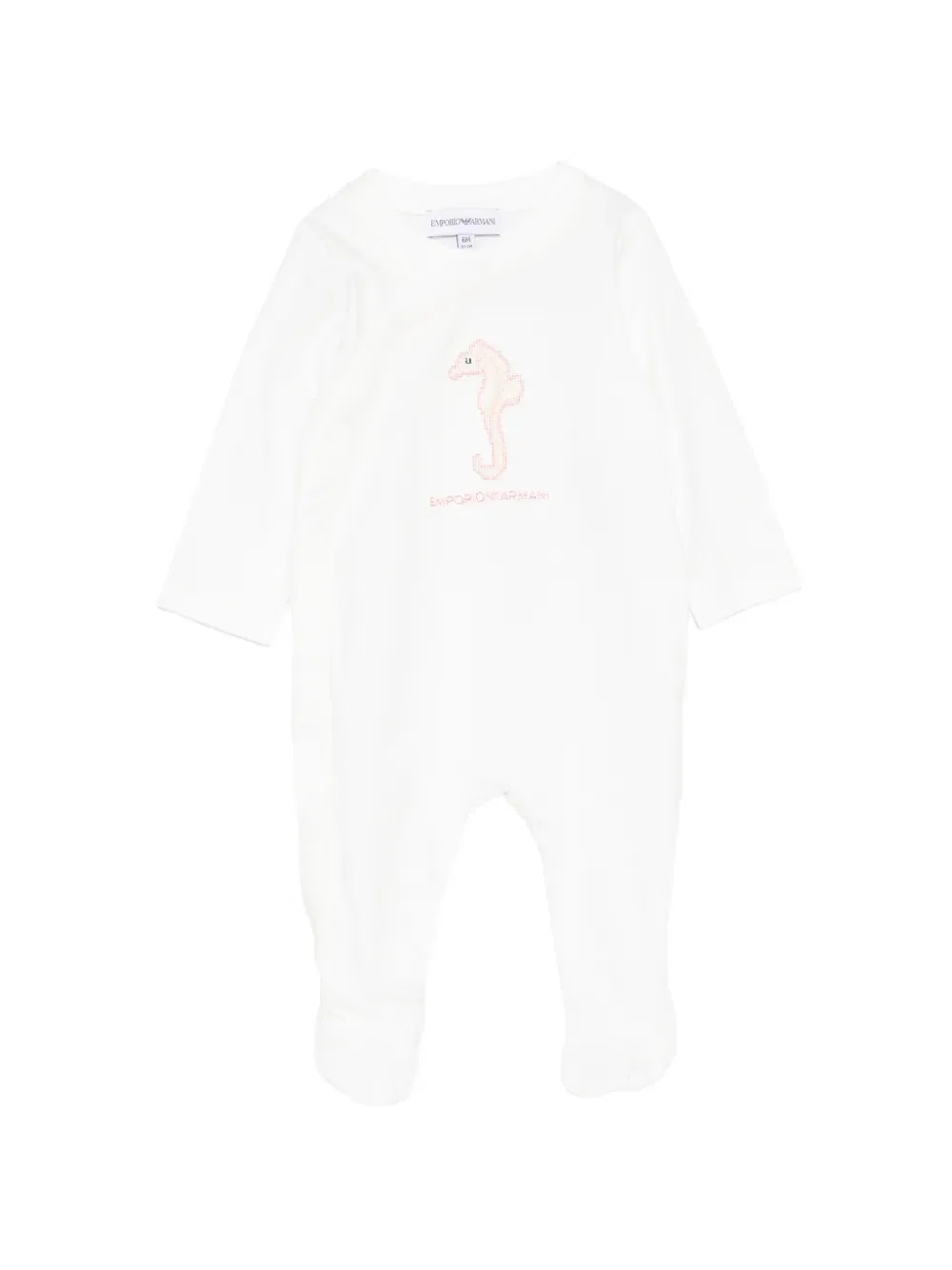 Пижама с вышивкой в виде морского конька Emporio Armani Kids, белый