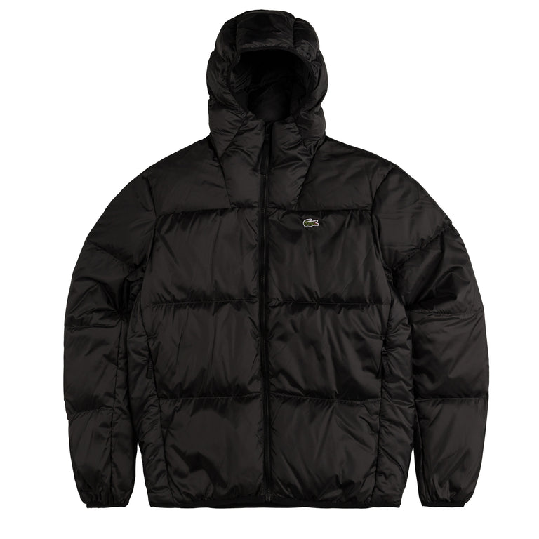 

Куртка short water-repellent hooded puffed jacket Lacoste, черный