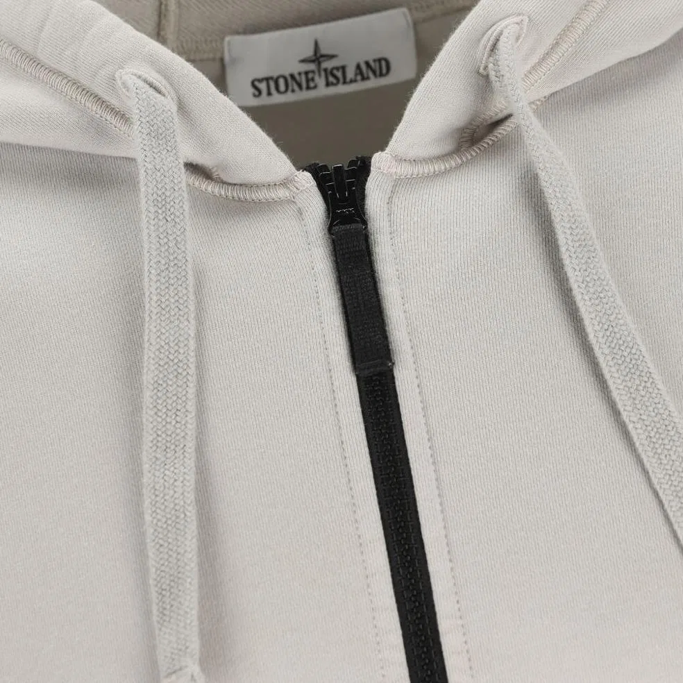 Худи на молнии с патчем логотипа STONE ISLAND, Gray — фото 4