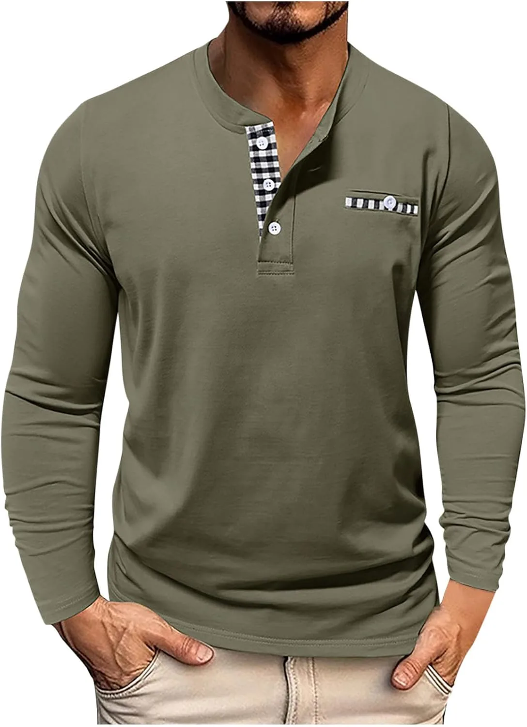 

Мужская хлопковая рубашка-поло с длинным рукавом и карманом Sdeycui