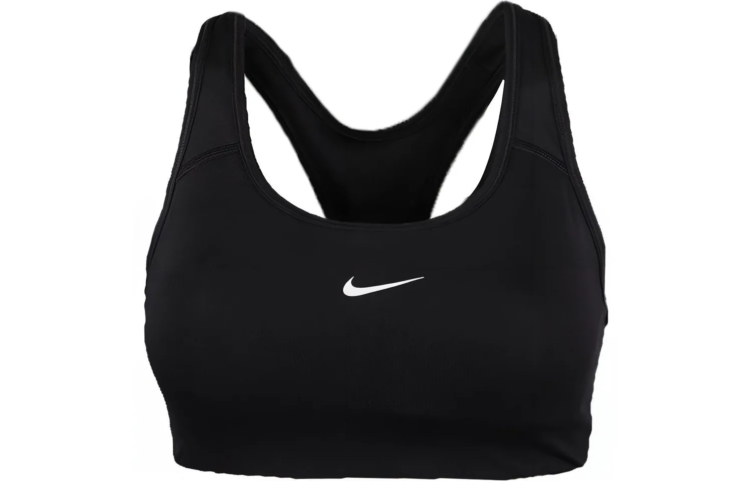 Nike Спортивный топ Swoosh Dri-FIT для женщин с поддержкой средней степени, черный