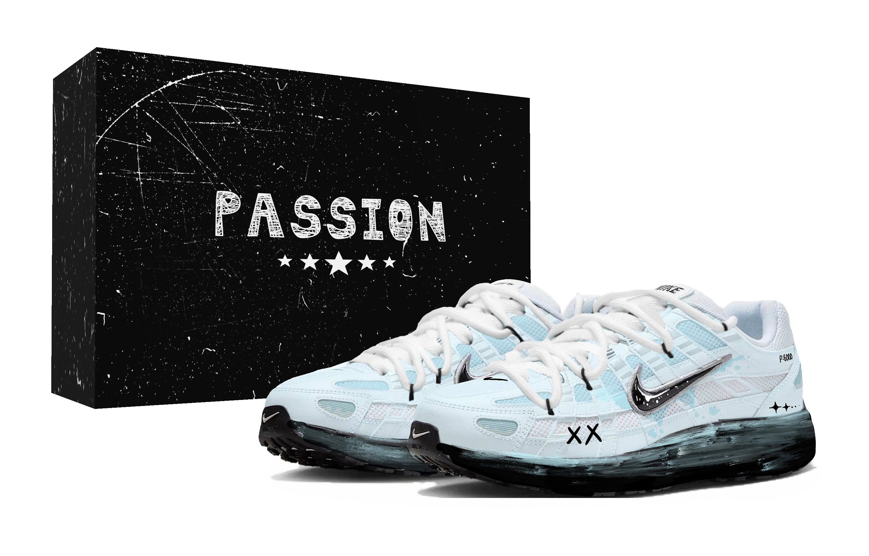 

Nike Низкие кроссовки для бега P 6000 с амортизацией и износостойким покрытием, мужские, небесно-голубые