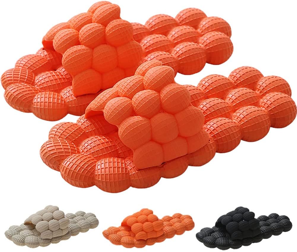 

Унисекс сандалии Личи, тапочки Личи, домашние, для душа и пляжа, массажные тапочки с открытым носком для дома и улицы Han Shan, оранжевый