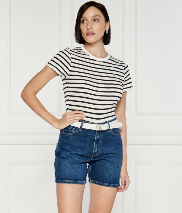 Футболка Tommy Hilfiger Slim Fit в полоску, белый — фото 3