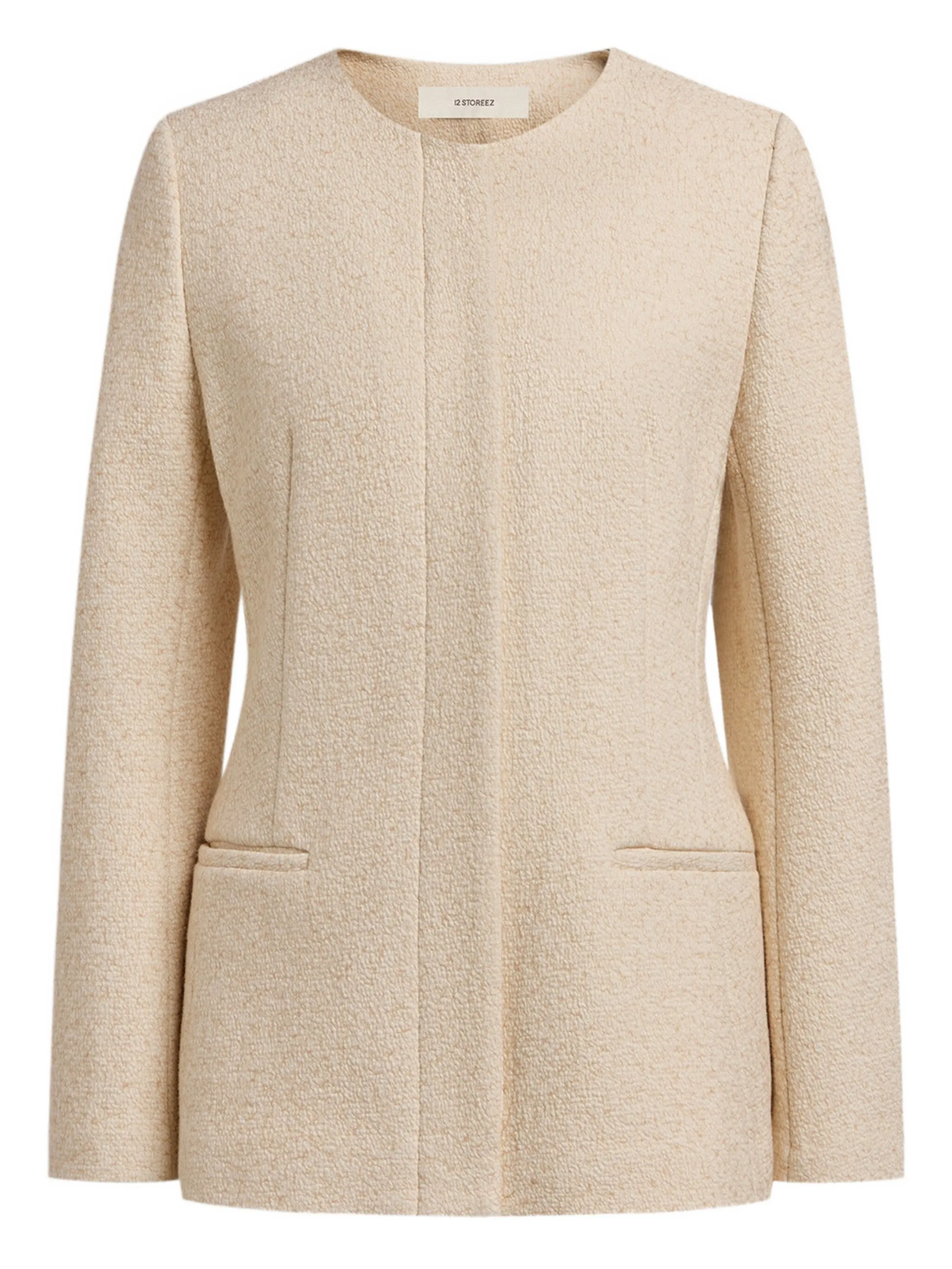 

Блейзер без воротника 12 Storeez, бежевый