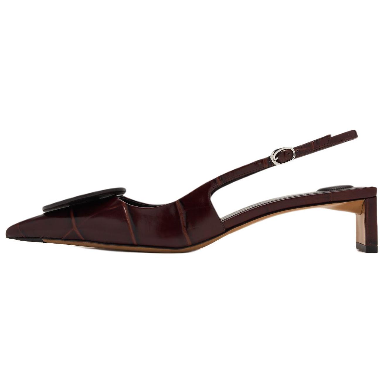 Jacquemus Туфли Les Duelo Block Heel High Heels 4 см, женские, коричневые