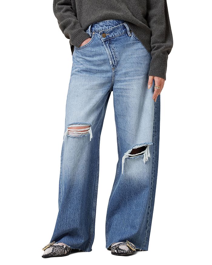 Джинсы Aki Crossover High Rise Wide Leg в цвете Light Indigo ALLSAINTS, синий — фото 3