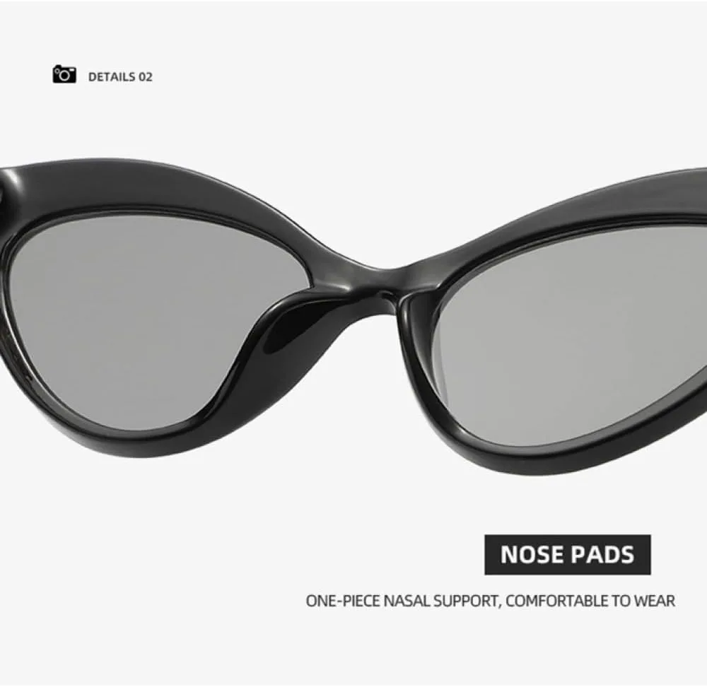 

Винтажные солнцезащитные очки «кошачий глаз» для женщин, модные солнцезащитные очки из металла овальной формы для активного отдыха на природе TYUVIVO, Clear