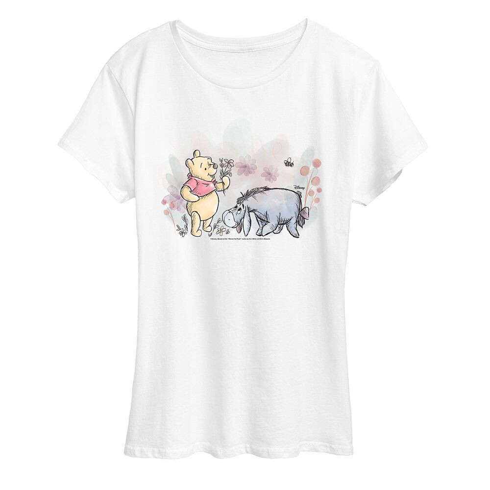 

Женская футболка Disney's Winnie The Pooh с рисунком сбора цветов, белый