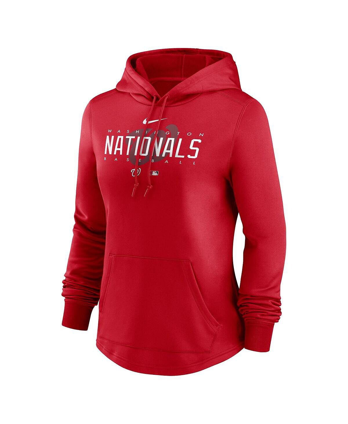 Женский красный пуловер с капюшоном Washington Nationals Authentic Collection Pregame Performance Nike, красный — фото 3