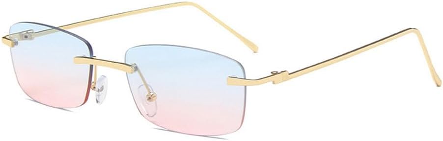 

Солнцезащитные очки UV400 с защитой от УФ-излучения — без оправы, металлические, градиентные цвета, подходят для женщин и мужчин, для бега и занятий спортом на открытом воздухе UYPTK, Blue Pink