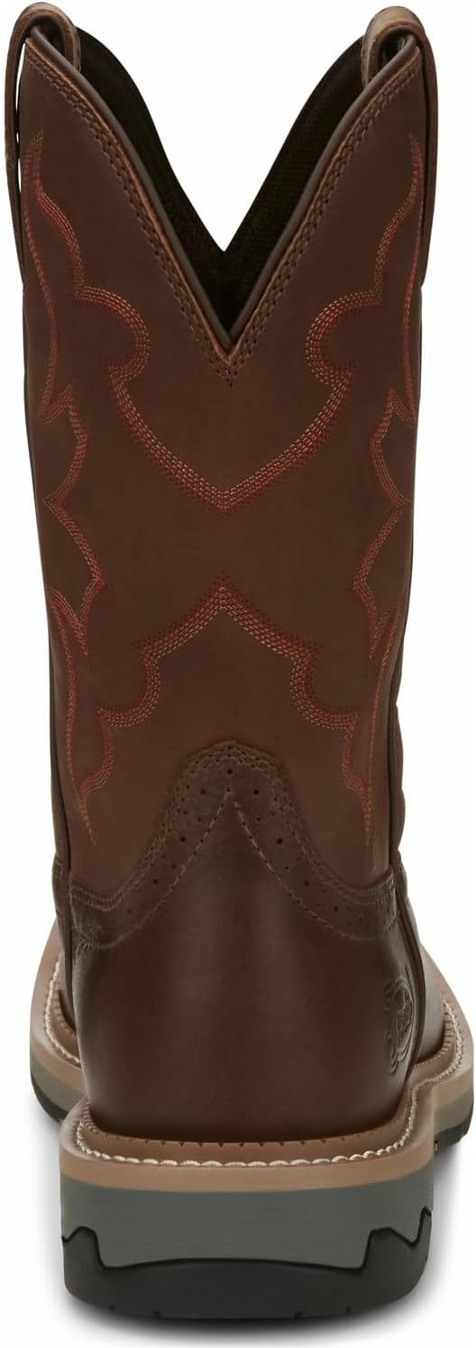 Мужские ботинки Justin Men's Boot Barn Carbide Western Work с мягким носком - Mj2200, коричневый — фото 4