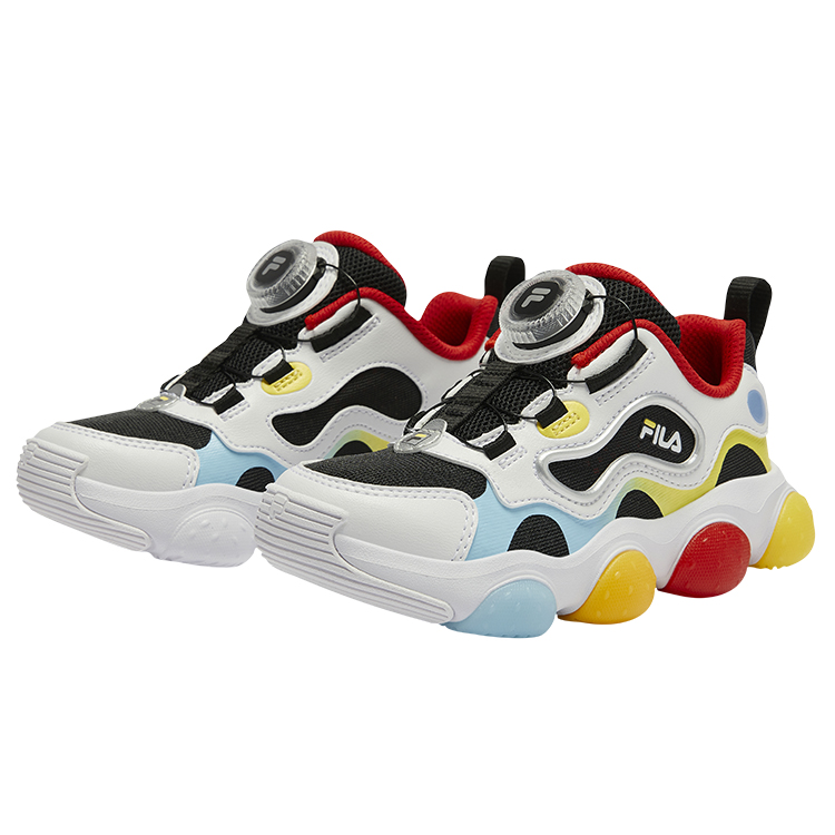 FILA KIDS Детские кроссовки с низким верхом, устойчивые к скольжению, черные и белые, для детей от 3 до 7 лет — фото 3