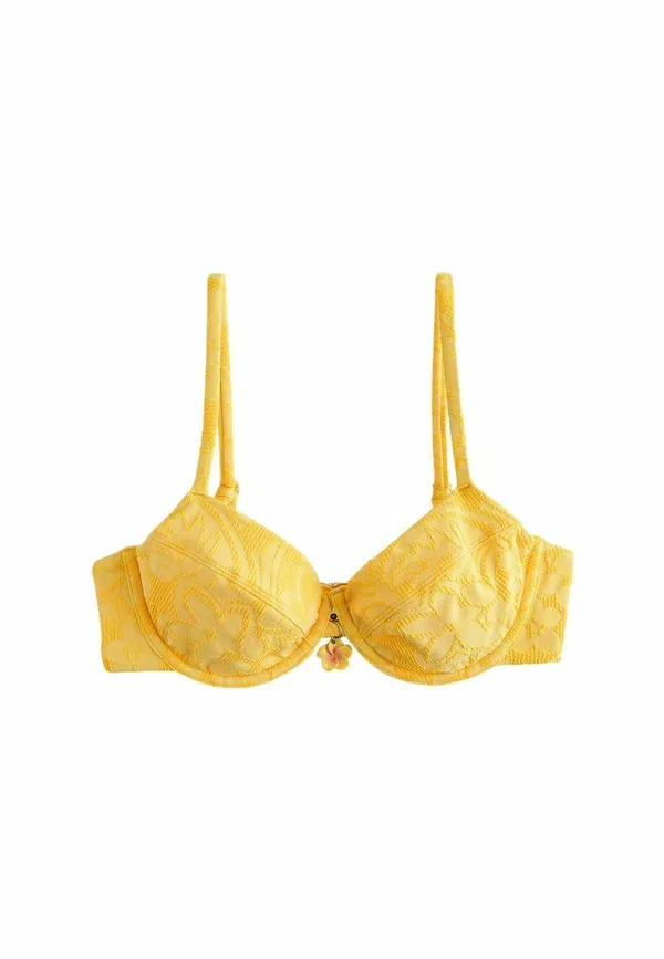 Топ-бикини Next, yellow floral jacquard, желтый цветочный жаккард
