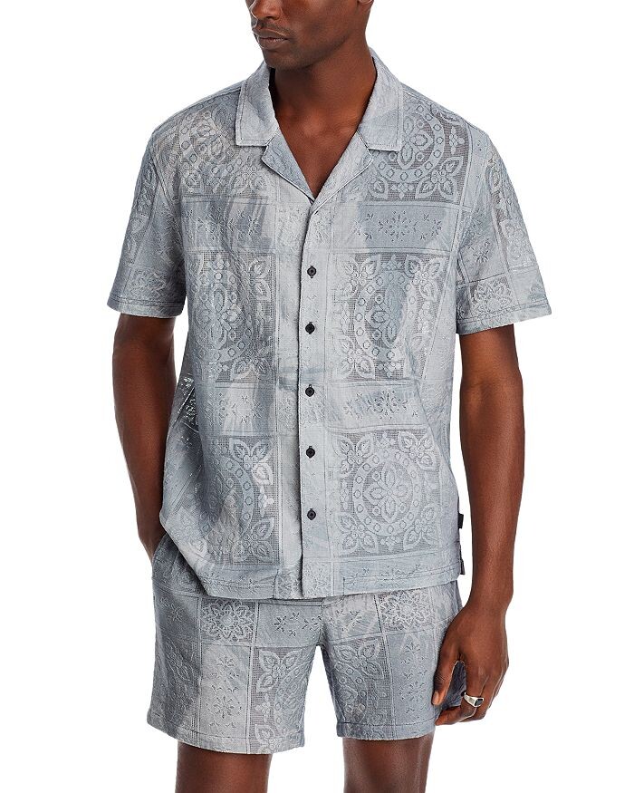 

John Varvatos Arya Summer Oases Рубашка с коротким рукавом, серый