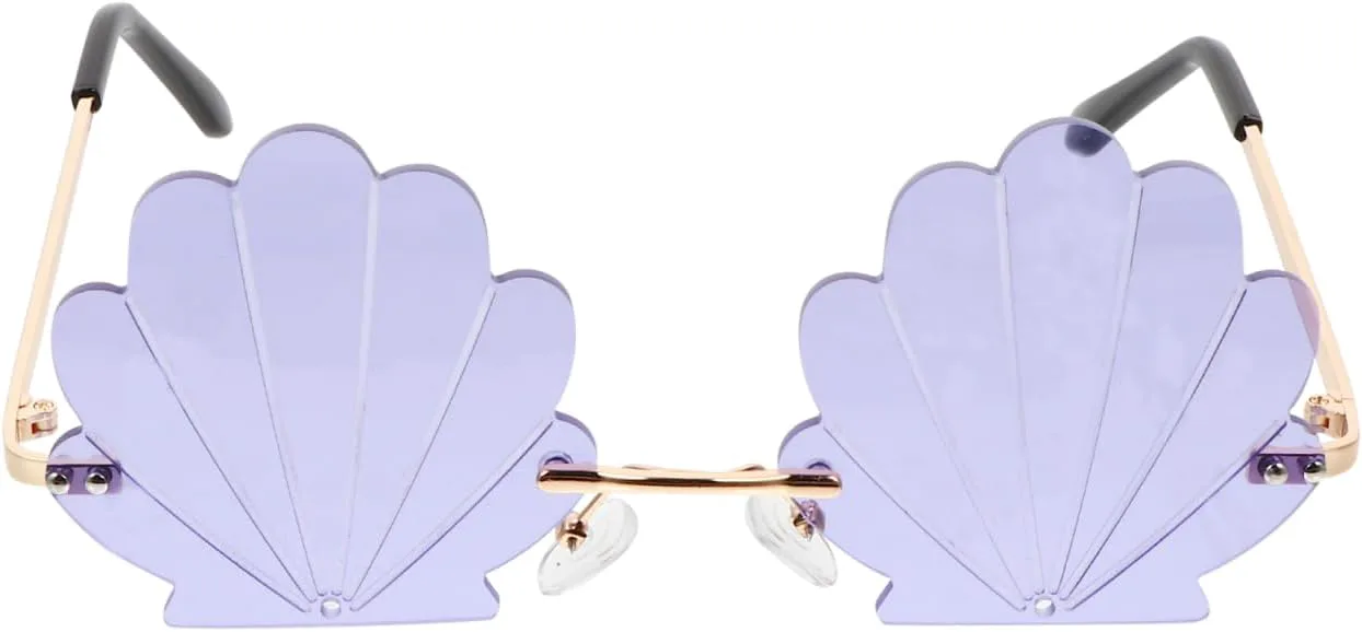 

Солнцезащитные очки PATKAW без оправы в форме ракушки, 14,5x13x5,5 см, оригинальные очки унисекс, реквизит для фотосессий на вечеринках | Фиолетовые, Purple