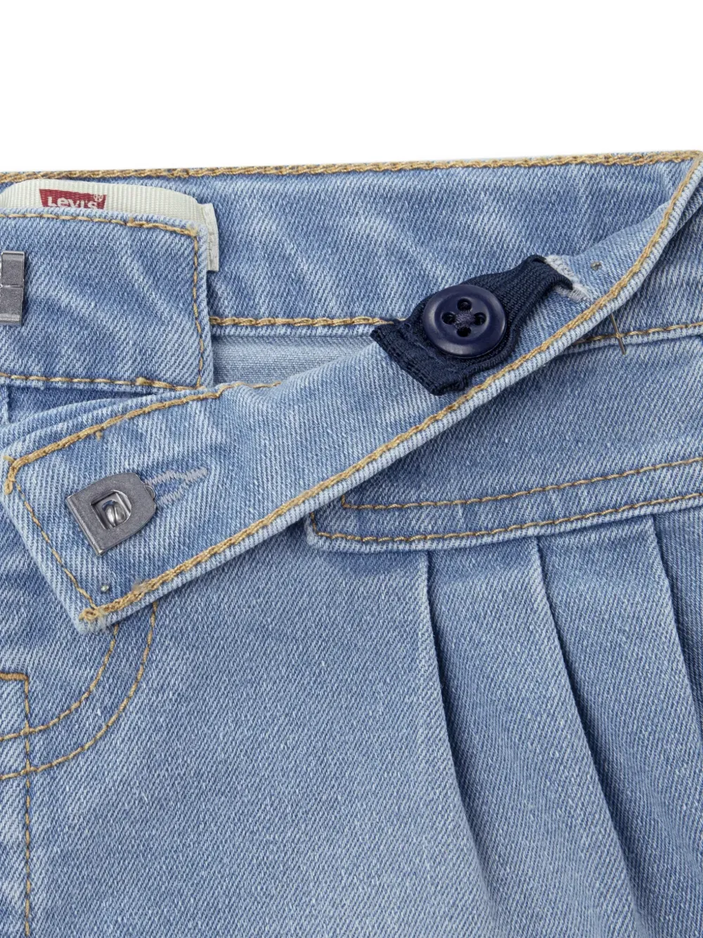 Комплект из двух плиссированных шорт с логотипом Levi'S Kids, синий — фото 3