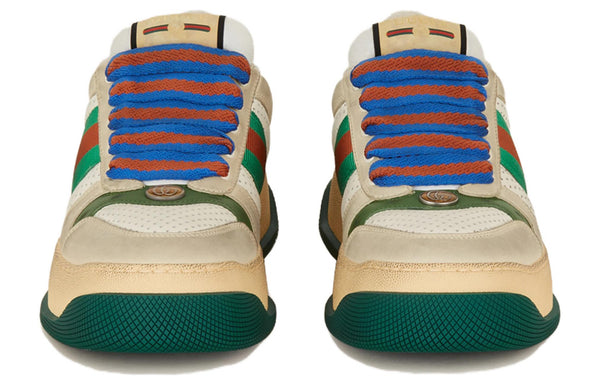 Кроссовки screener gg leather sneakers 'beige green blue' Gucci, бежевый — фото 3