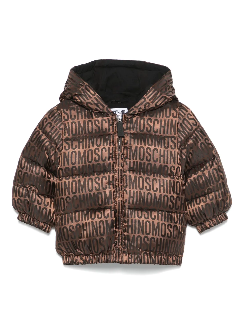 

Куртка с жаккардовым логотипом Moschino Kids, коричневый