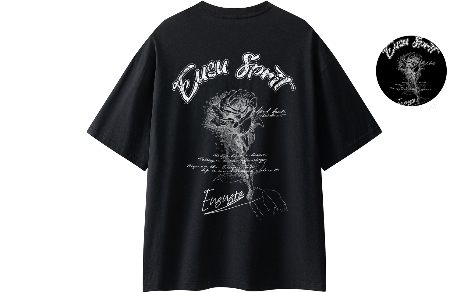 

Футболка с рукавом дроп-шилдер унисекс EUSU, черная [Не светится в темноте] (В комплекте с футболками с коротким рукавом)