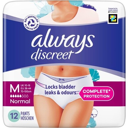 

Нижнее белье Always Discreet, трусы при недержании, нормальные, средние, 12 шт.
