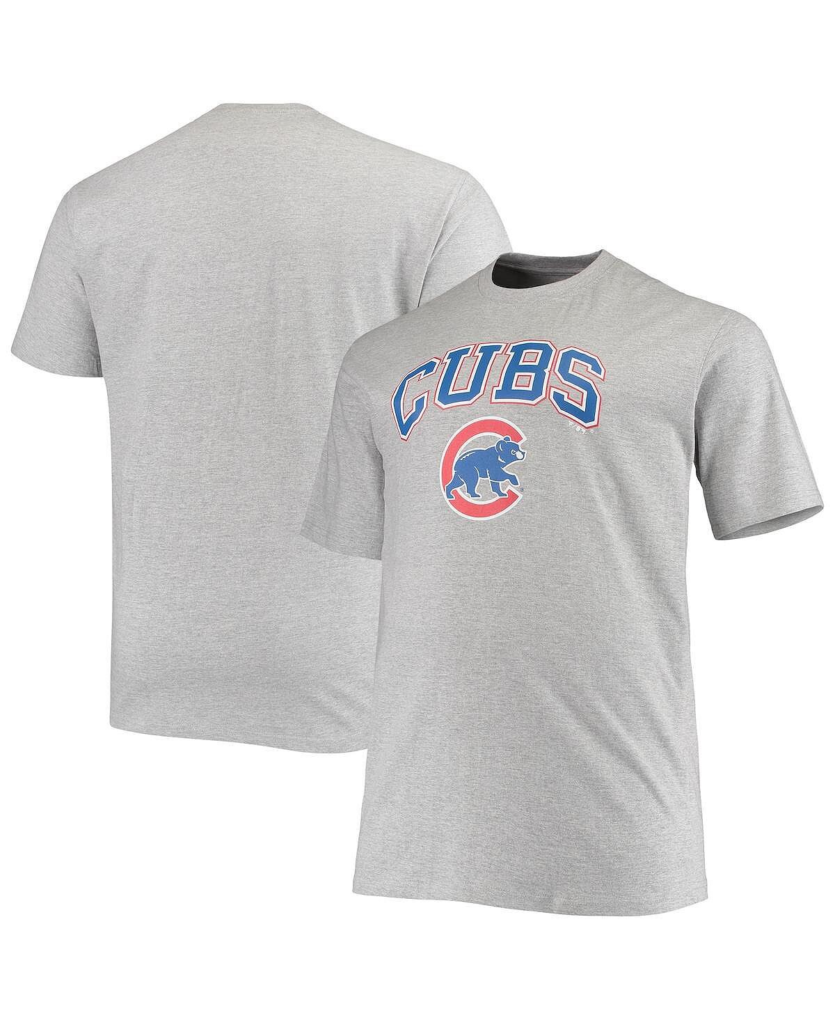 

Мужская серая футболка с логотипом Chicago Cubs Big and Tall для среднего ребенка Fanatics