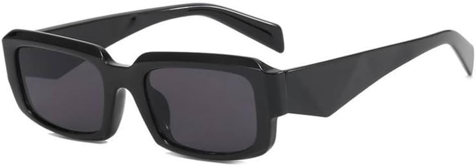 

Модные солнцезащитные очки в маленькой оправе для женщин, стильные ретро-винтажные прямоугольные женские солнцезащитные очки, женские солнцезащитные очки MTZJH, Black Black