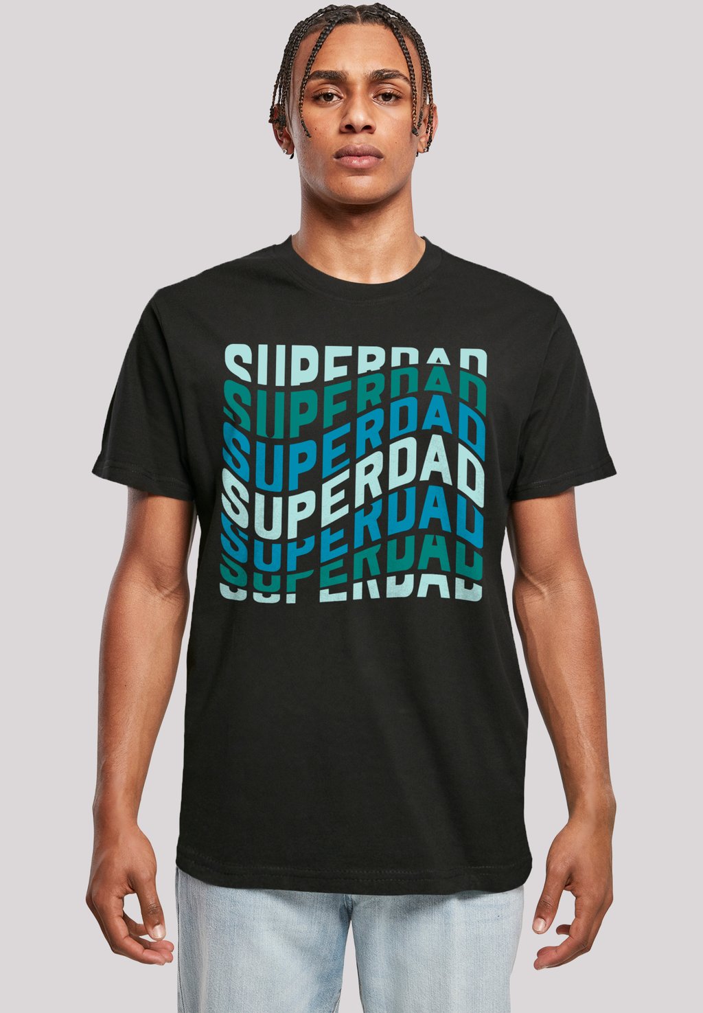 

Футболка с принтом SUPER DAD RETRO TREND VATERTAGS DESIGN FÜR PAPAS F4NT4STIC, черный