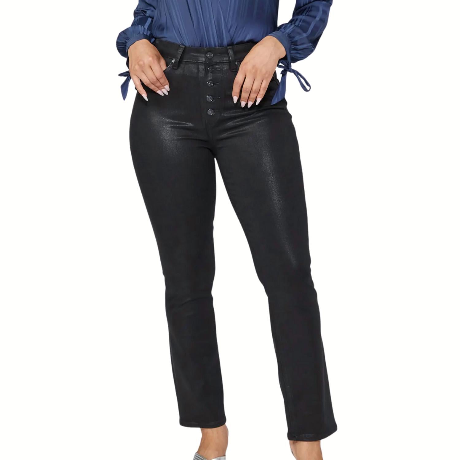 

Джинсы Flaunt Denim в черном тумане с люксовым покрытием Paige