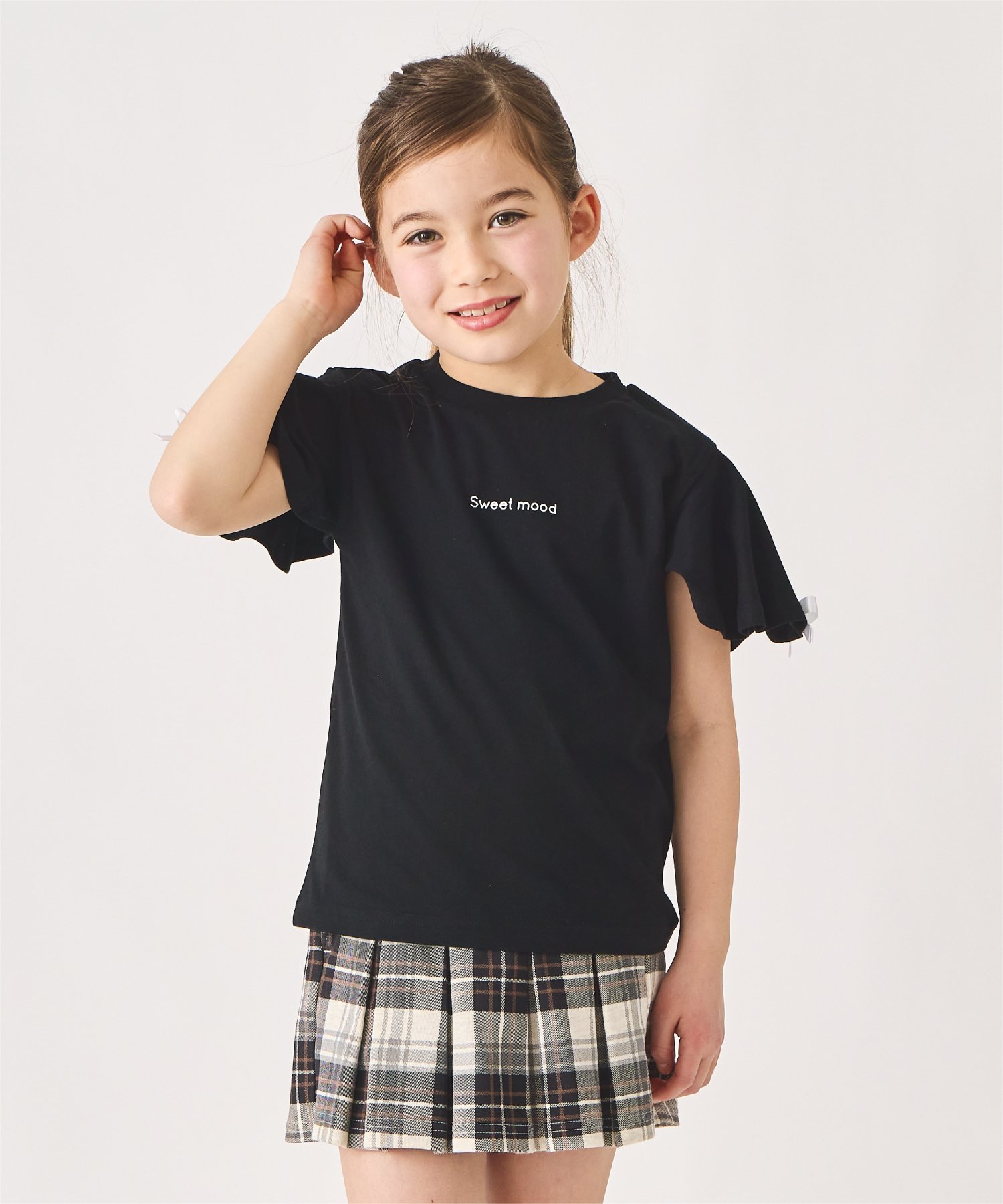 Футболка с наплечным бантом Ever Closet, black