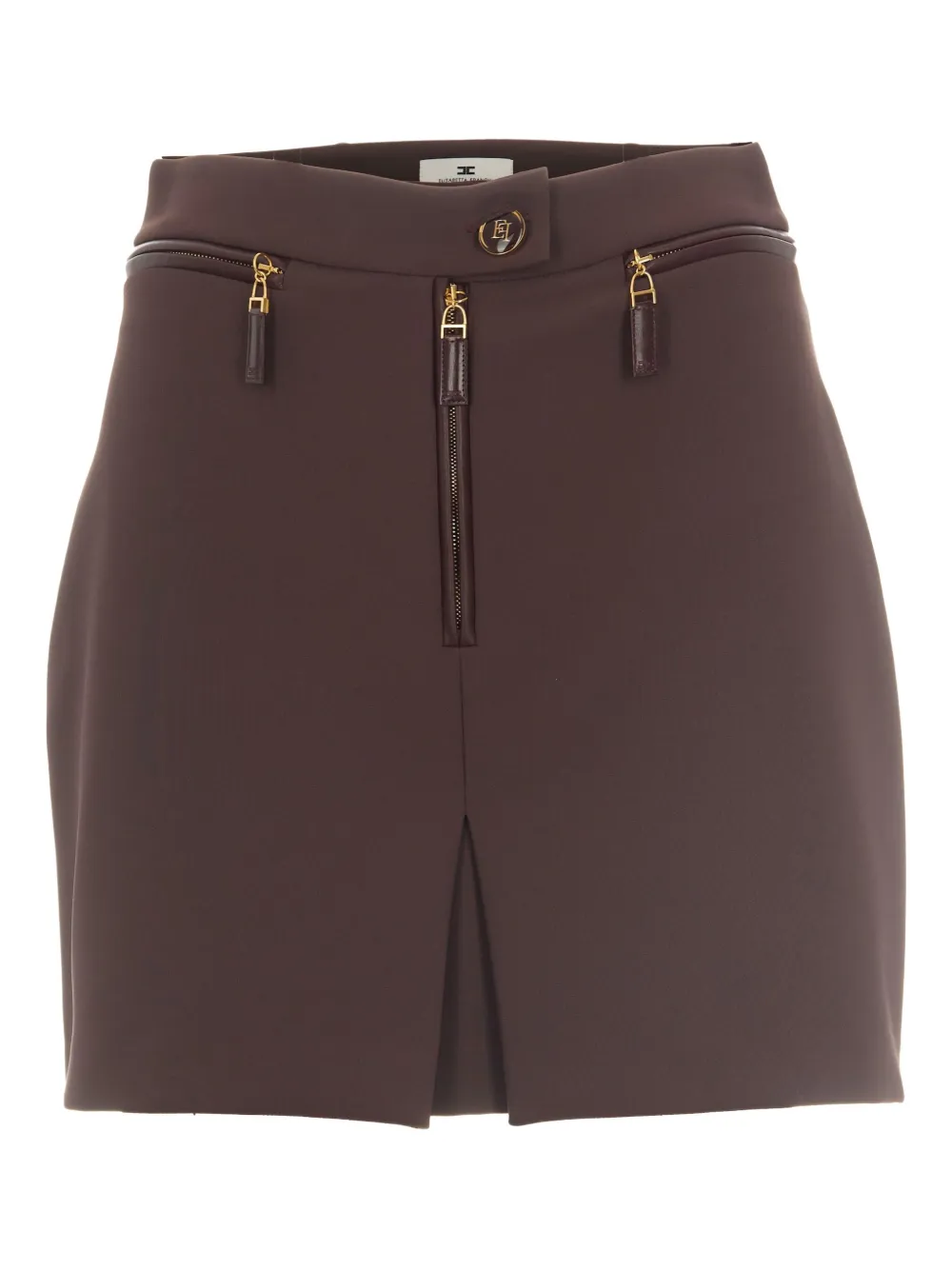 

Юбка мини с молниями Elisabetta Franchi, коричневый