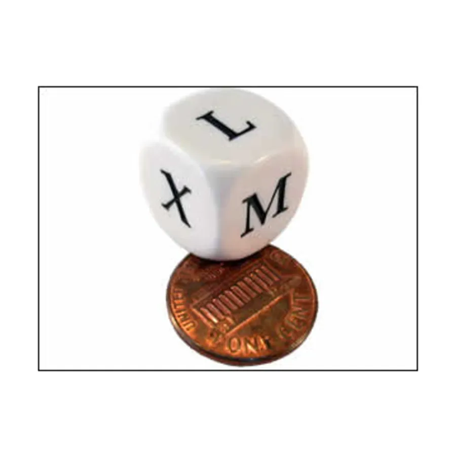 

d6 Римская цифра VM Белый с черным (10), Dice - Symbols, Functional & Unique Dice