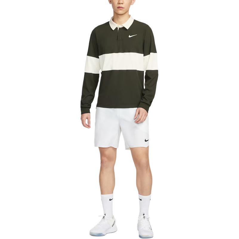 Футболка мужская Dri FIT ADV Court Slam SS25 Sequoia Green/Light Ivory White/White Nike, зеленый/светло-белый белый/белый — фото 4