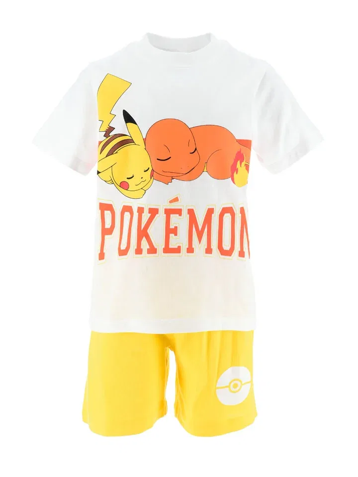 Пижама с принтом Pokémon, белый/желтый