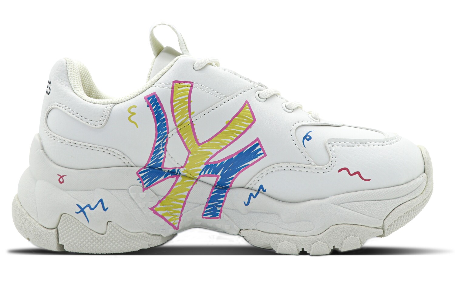 Кроссовки MLB Big Ball Chunky Chunky Sneakers Unisex Low-top Blue/Yellow/White/Green/Pink, слоновая кость — фото 2
