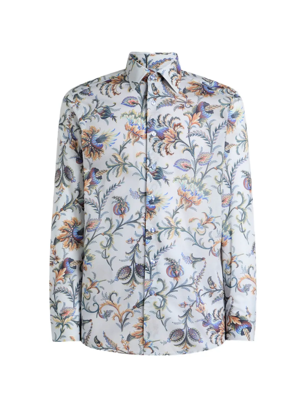 

Рубашка из хлопкового муслина с цветочным принтом Etro, белый