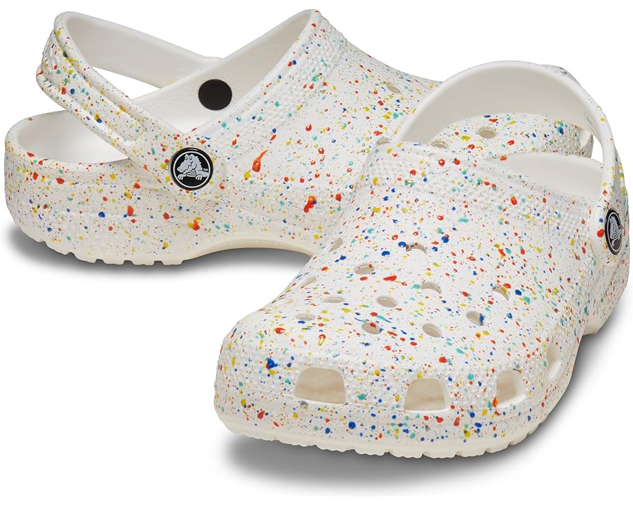 

Сабо Unisex Crocs Kids Classic Clogs with Patterns and Graphics, цвет White/Multi Paint Splatter