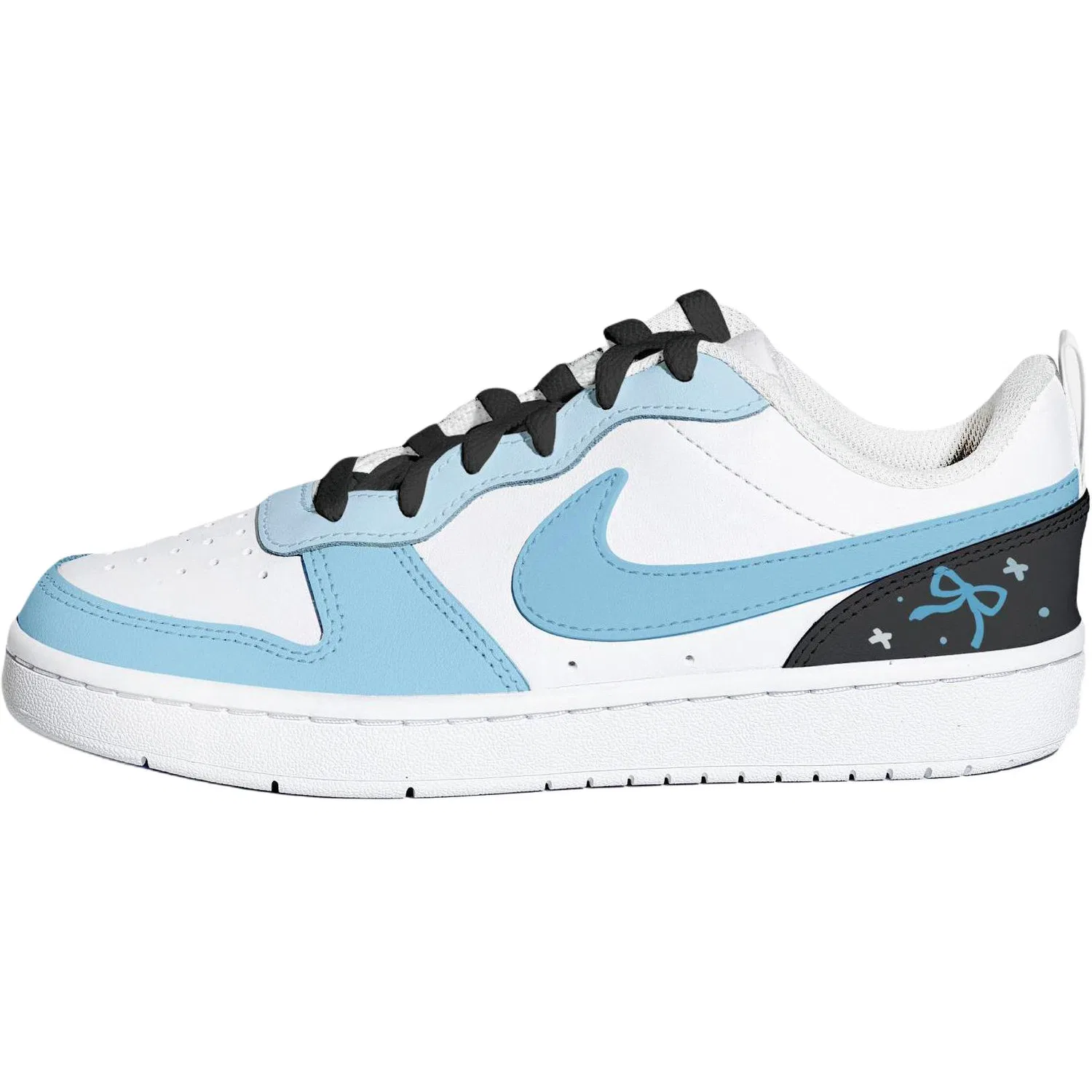 Кроссовки для скейтбординга Court Borough Leather Cushioning Abrasion Resistant Breathable Low top Kids' Skateboarding Shoes Blue Teenagers Nike