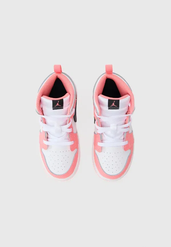 Детские кроссовки Jordan 1 Mid, розовый взгляд/черный/белый — фото 4